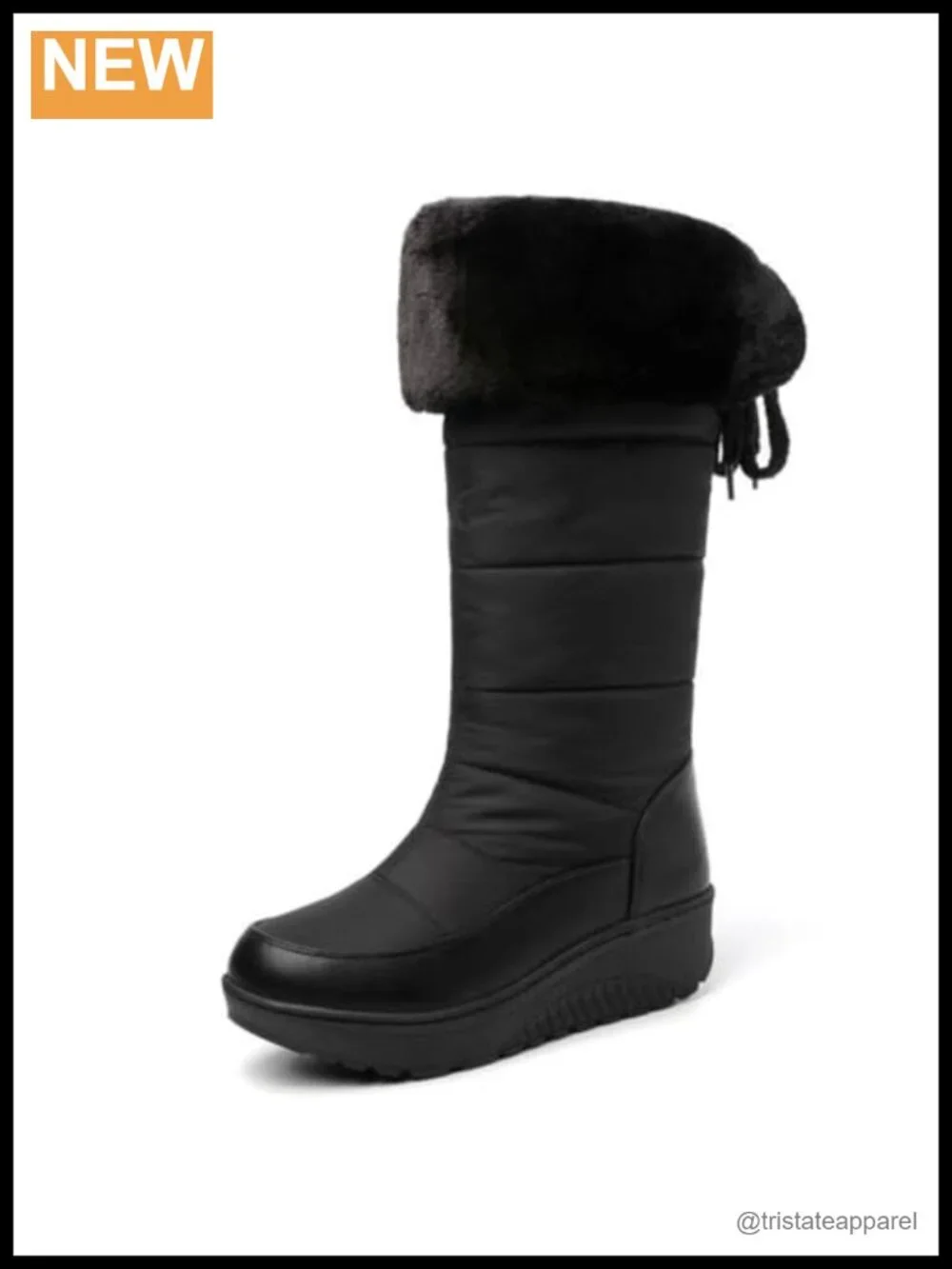 Women's Waterproof Velvet Winter Snow Boots Over-The-Knee Back Lace-Up